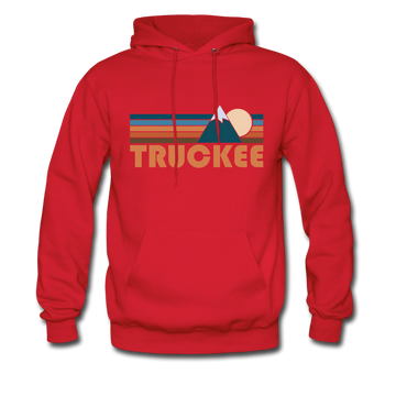 Truckee, California Hoodie - Retro Mountain Truckee Crewneck Hooded Sweatshirt - red