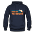 Vermont Hoodie - Retro Mountain Vermont Crewneck Hooded Sweatshirt - navy