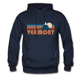 Vermont Hoodie - Retro Mountain Vermont Hooded Sweatshirt