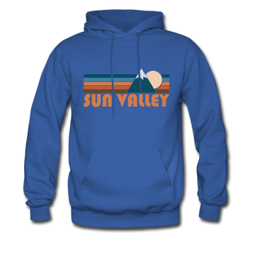 Sun Valley, Idaho Hoodie - Retro Mountain Sun Valley Crewneck Hooded Sweatshirt - royal blue
