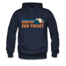 Sun Valley, Idaho Hoodie - Retro Mountain Sun Valley Crewneck Hooded Sweatshirt - navy