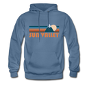 Sun Valley, Idaho Hoodie - Retro Mountain Sun Valley Crewneck Hooded Sweatshirt - denim blue