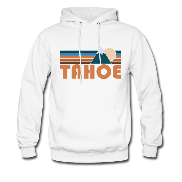 Tahoe, California Hoodie - Retro Mountain Tahoe Crewneck Hooded Sweatshirt - white