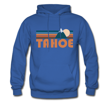 Tahoe, California Hoodie - Retro Mountain Tahoe Crewneck Hooded Sweatshirt - royal blue
