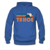 Tahoe, California Hoodie - Retro Mountain Tahoe Crewneck Hooded Sweatshirt - royal blue