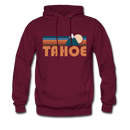 Tahoe, California Hoodie - Retro Mountain Tahoe Crewneck Hooded Sweatshirt - burgundy