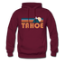 Tahoe, California Hoodie - Retro Mountain Tahoe Crewneck Hooded Sweatshirt - burgundy