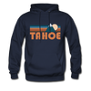 Tahoe, California Hoodie - Retro Mountain Tahoe Crewneck Hooded Sweatshirt - navy