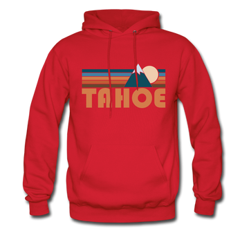 Tahoe, California Hoodie - Retro Mountain Tahoe Crewneck Hooded Sweatshirt - red