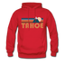 Tahoe, California Hoodie - Retro Mountain Tahoe Crewneck Hooded Sweatshirt - red