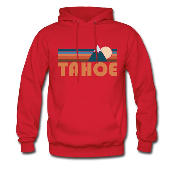 Tahoe, California Hoodie - Retro Mountain Tahoe Crewneck Hooded Sweatshirt - red