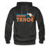 Tahoe, California Hoodie - Retro Mountain Tahoe Crewneck Hooded Sweatshirt - charcoal gray
