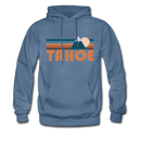Tahoe, California Hoodie - Retro Mountain Tahoe Crewneck Hooded Sweatshirt - denim blue