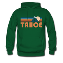 Tahoe, California Hoodie - Retro Mountain Tahoe Crewneck Hooded Sweatshirt - forest green
