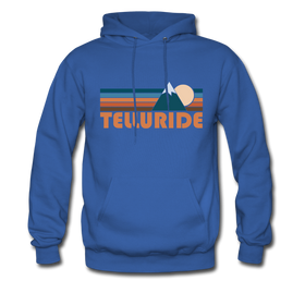 Telluride, Colorado Hoodie - Retro Mountain Telluride Crewneck Hooded Sweatshirt - royal blue