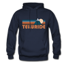 Telluride, Colorado Hoodie - Retro Mountain Telluride Crewneck Hooded Sweatshirt - navy