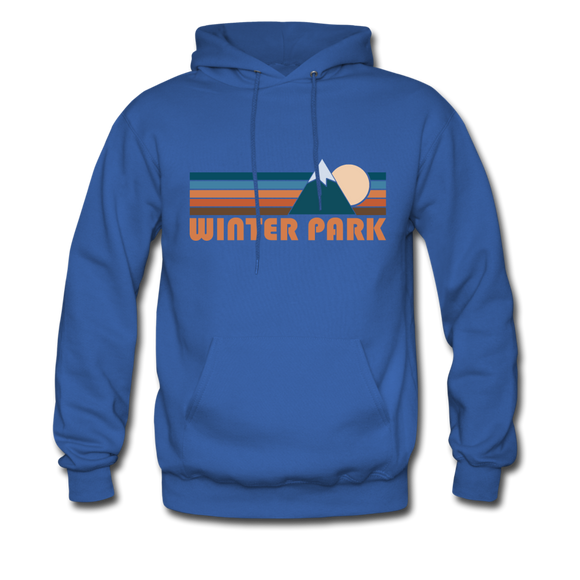 Winter Park, Colorado Hoodie - Retro Mountain Winter Park Crewneck Hooded Sweatshirt - royal blue