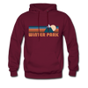 Winter Park, Colorado Hoodie - Retro Mountain Winter Park Crewneck Hooded Sweatshirt - burgundy