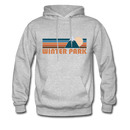 Winter Park, Colorado Hoodie - Retro Mountain Winter Park Crewneck Hooded Sweatshirt - heather gray
