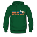 Winter Park, Colorado Hoodie - Retro Mountain Winter Park Crewneck Hooded Sweatshirt - forest green