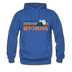 Wyoming Hoodie - Retro Mountain Wyoming Crewneck Hooded Sweatshirt - royal blue