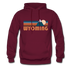 Wyoming Hoodie - Retro Mountain Wyoming Crewneck Hooded Sweatshirt - burgundy