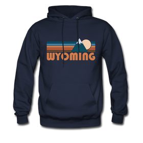 Wyoming Hoodie - Retro Mountain Wyoming Hooded Sweatshirt