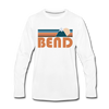 Bend, Oregon Long Sleeve T-Shirt - Retro Mountain Unisex Bend Long Sleeve Shirt - white