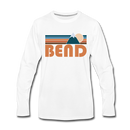 Bend, Oregon Long Sleeve T-Shirt - Retro Mountain Unisex Bend Long Sleeve Shirt - white