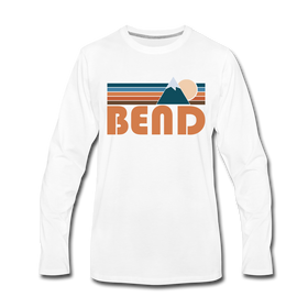 Bend, Oregon Long Sleeve T-Shirt - Retro Mountain Unisex Bend Long Sleeve Shirt - white