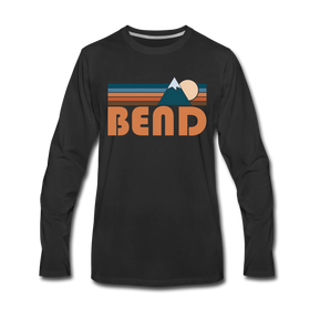 Bend, Oregon Long Sleeve T-Shirt - Retro Mountain Unisex Bend Long Sleeve Shirt - black
