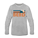 Bend, Oregon Long Sleeve T-Shirt - Retro Mountain Unisex Bend Long Sleeve Shirt - heather gray