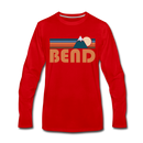 Bend, Oregon Long Sleeve T-Shirt - Retro Mountain Unisex Bend Long Sleeve Shirt - red