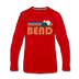 Bend, Oregon Long Sleeve T-Shirt - Retro Mountain Unisex Bend Long Sleeve Shirt - red