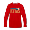 Bend, Oregon Long Sleeve T-Shirt - Retro Mountain Unisex Bend Long Sleeve Shirt - red