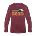 Bend, Oregon Long Sleeve T-Shirt - Retro Mountain Unisex Bend Long Sleeve Shirt - heather burgundy