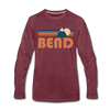 Bend, Oregon Long Sleeve T-Shirt - Retro Mountain Unisex Bend Long Sleeve Shirt - heather burgundy