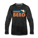 Bend, Oregon Long Sleeve T-Shirt - Retro Mountain Unisex Bend Long Sleeve Shirt - charcoal gray