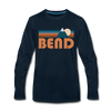 Bend, Oregon Long Sleeve T-Shirt - Retro Mountain Unisex Bend Long Sleeve Shirt - deep navy