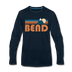 Bend, Oregon Long Sleeve T-Shirt - Retro Mountain Unisex Bend Long Sleeve Shirt - deep navy