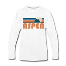 Aspen, Colorado Long Sleeve T-Shirt - Retro Mountain Unisex Aspen Long Sleeve Shirt - white