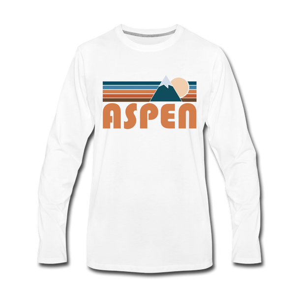 Aspen, Colorado Long Sleeve T-Shirt - Retro Mountain Unisex Aspen Long Sleeve Shirt - white