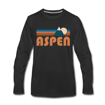 Aspen, Colorado Long Sleeve T-Shirt - Retro Mountain Unisex Aspen Long Sleeve Shirt - black