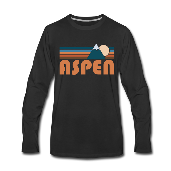 Aspen, Colorado Long Sleeve T-Shirt - Retro Mountain Unisex Aspen Long Sleeve Shirt - black