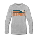 Aspen, Colorado Long Sleeve T-Shirt - Retro Mountain Unisex Aspen Long Sleeve Shirt - heather gray