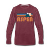 Aspen, Colorado Long Sleeve T-Shirt - Retro Mountain Unisex Aspen Long Sleeve Shirt - heather burgundy