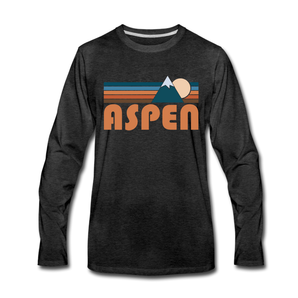 Aspen, Colorado Long Sleeve T-Shirt - Retro Mountain Unisex Aspen Long Sleeve Shirt - charcoal gray