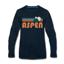 Aspen, Colorado Long Sleeve T-Shirt - Retro Mountain Unisex Aspen Long Sleeve Shirt - deep navy