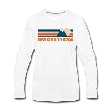 Breckenridge, Colorado Long Sleeve T-Shirt - Retro Mountain Unisex Breckenridge Long Sleeve Shirt - white