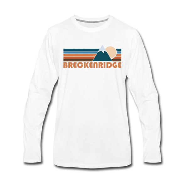 Breckenridge, Colorado Long Sleeve T-Shirt - Retro Mountain Unisex Breckenridge Long Sleeve Shirt - white